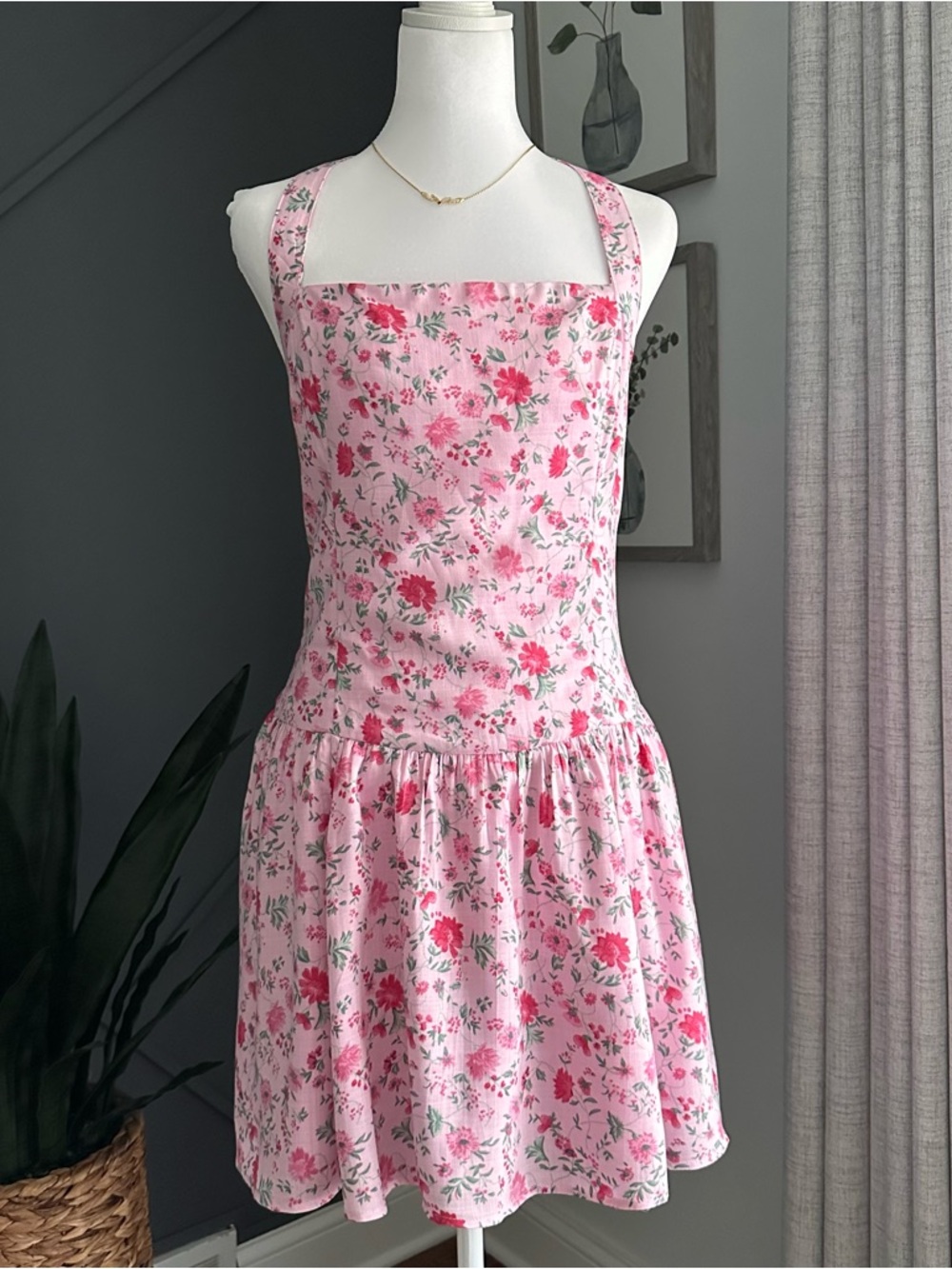 Hollister Pink Floral Smocked Sundress NWT